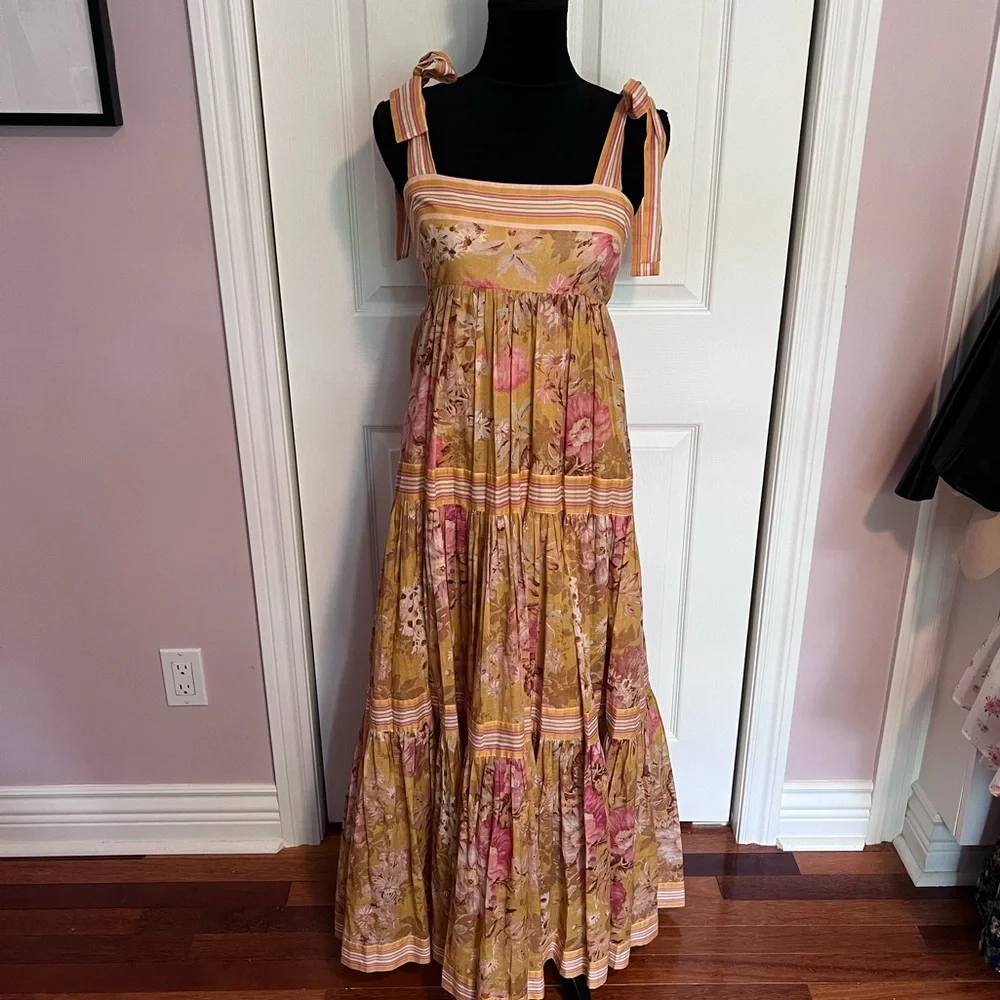 Zimmerman🌺 The Pattie Midi Dress in Bright Florals. Zimm Sz. 2= US 6/8 - Picture 6 of 13